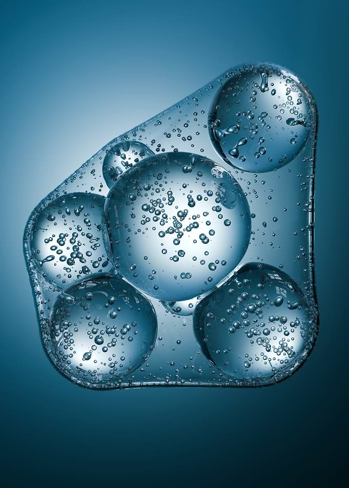 Abstract Blue Water Bubbles