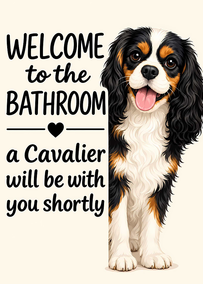 Cavalier King Charles Bathroom Sign