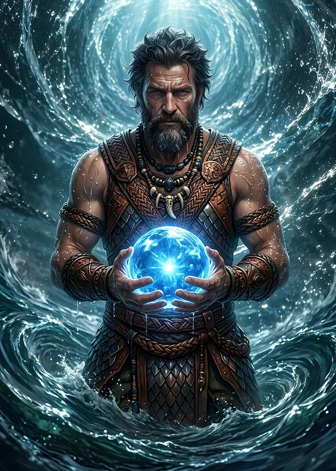 Warrior Mage Controlling Water Magic