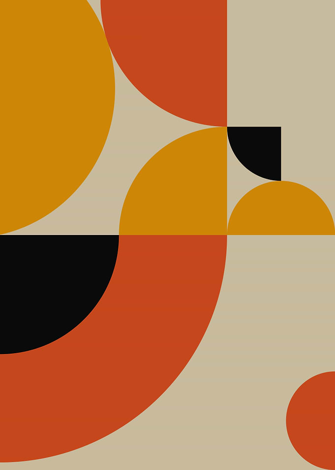 Mid-Century Modern Geometric Abstract Art