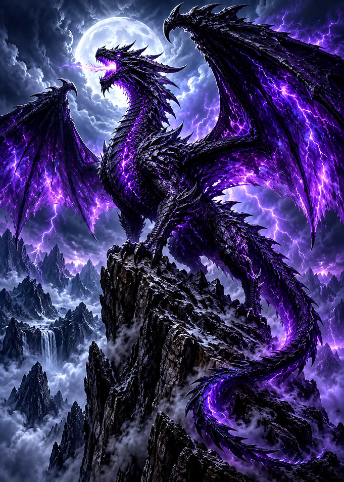Majestic Purple Lightning Dragon