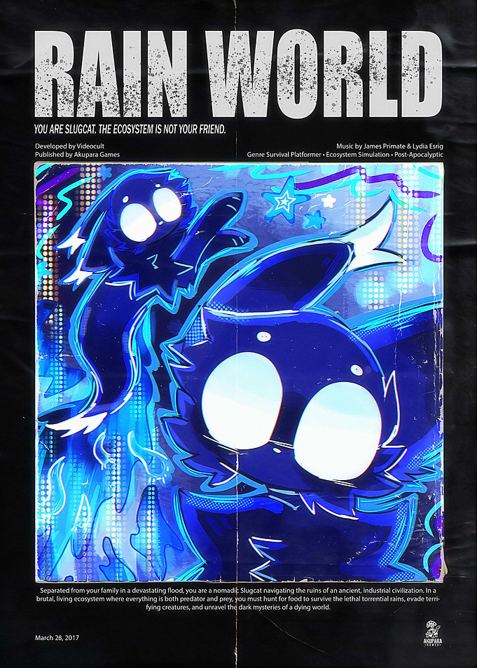 Rain World Slugcat Video Game Poster