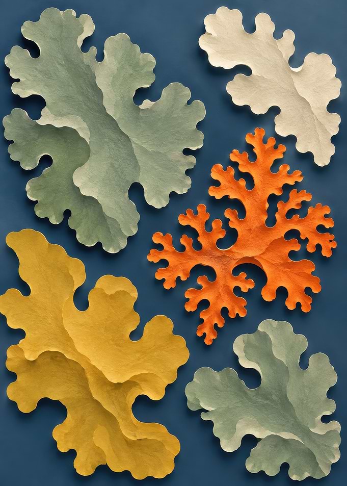 Abstract Colorful Organic Leaf Shapes