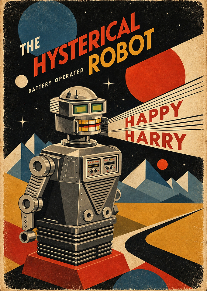 Vintage Hysterical Robot Poster