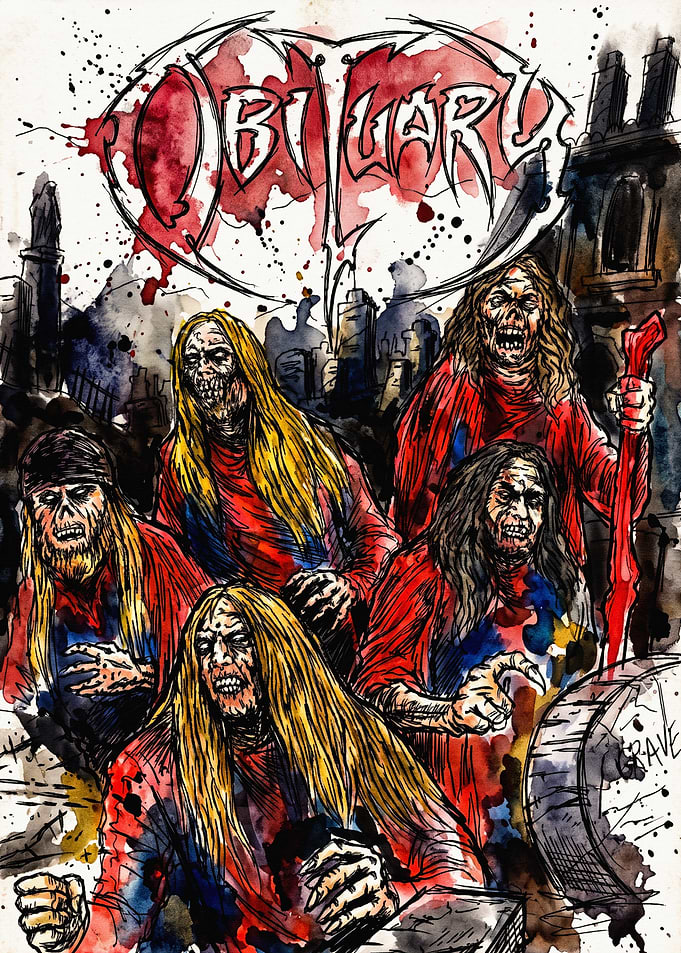 Obituary Death Metal Band Illustration