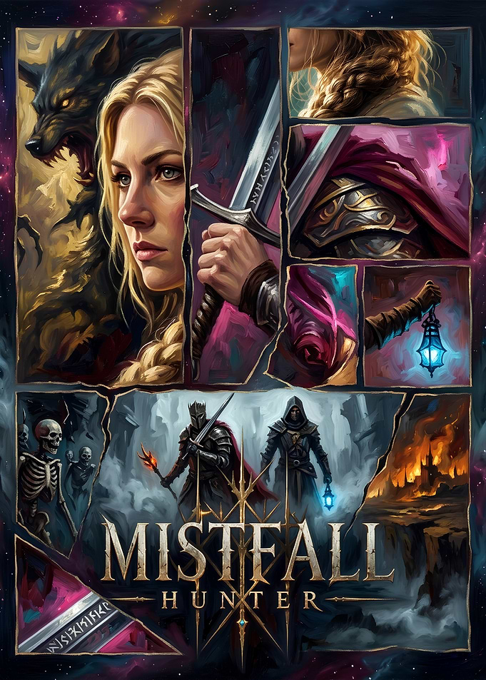 Mistfall Hunter Fantasy Game Poster