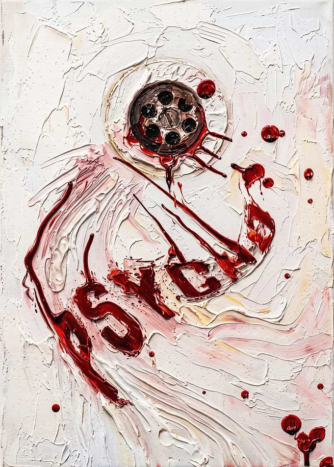 Psycho Shower Drain Oil Painting