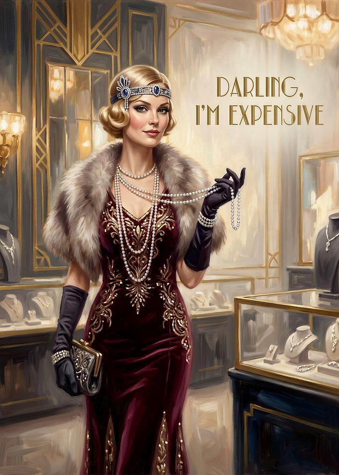 Elegant 1920s Flapper Jewelry Store Portrait