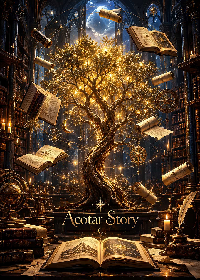 ACOTAR Magical Library Fantasy Scene