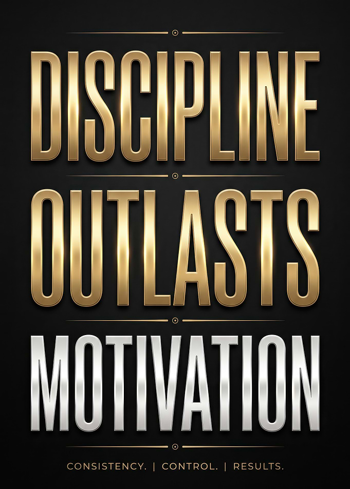 Discipline Outlasts Motivation Inspirational Quote Poster