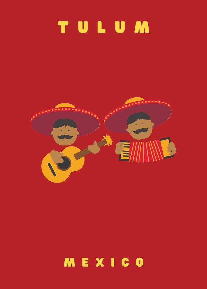 Tulum Mexico Mariachi Poster