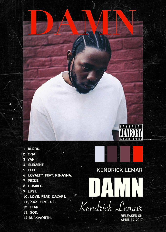 Kendrick Lamar DAMN Album Poster