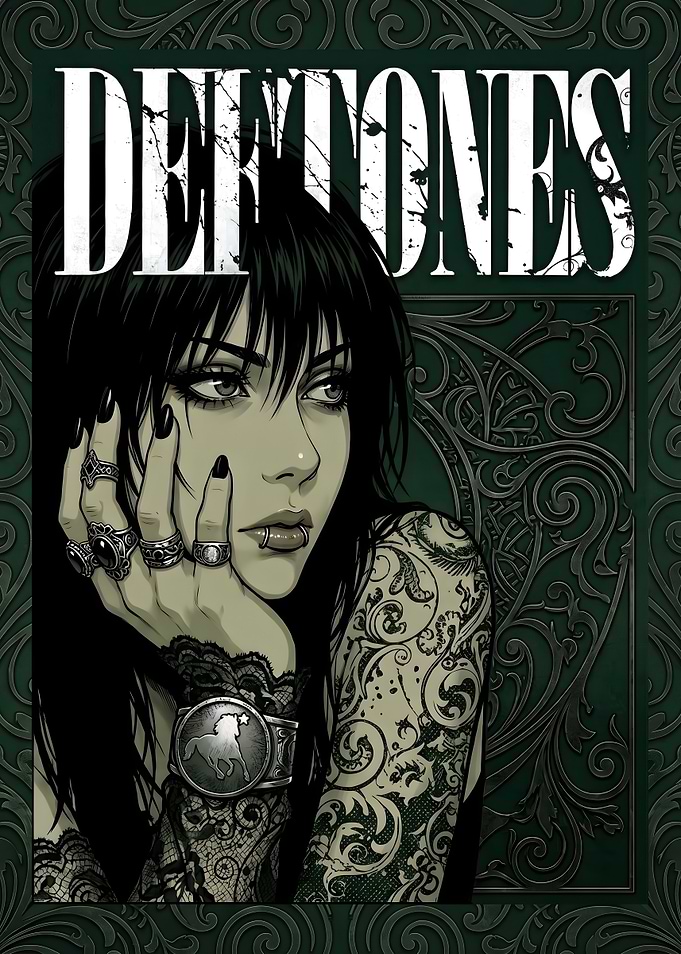 Deftones Gothic Portrait Art Poster