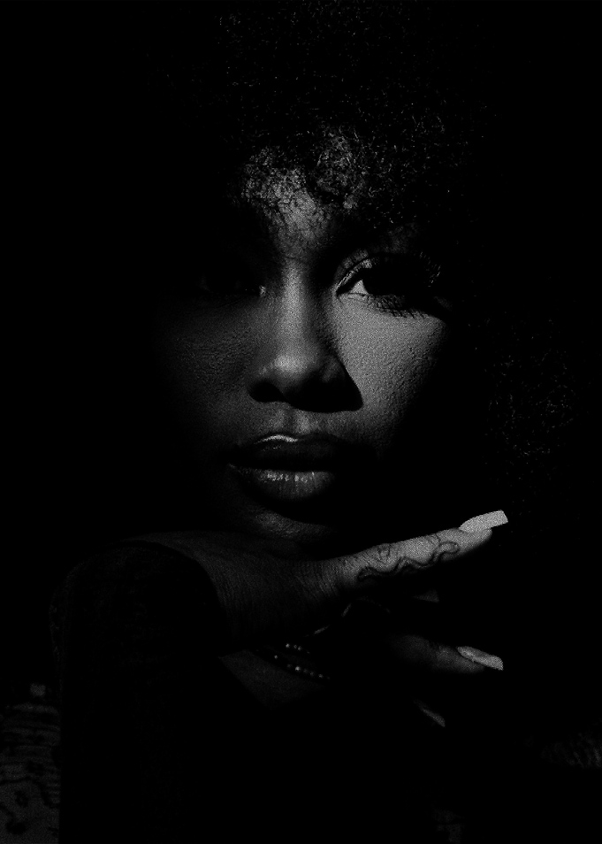SZA Portrait in Dramatic Shadow