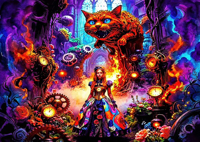 Alice in Wonderland Steampunk Fantasy Art