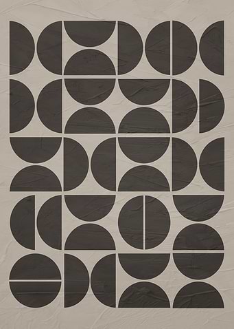 Minimalist Geometric Semicircle Pattern Art