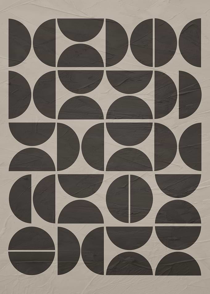 Minimalist Geometric Semicircle Pattern Art