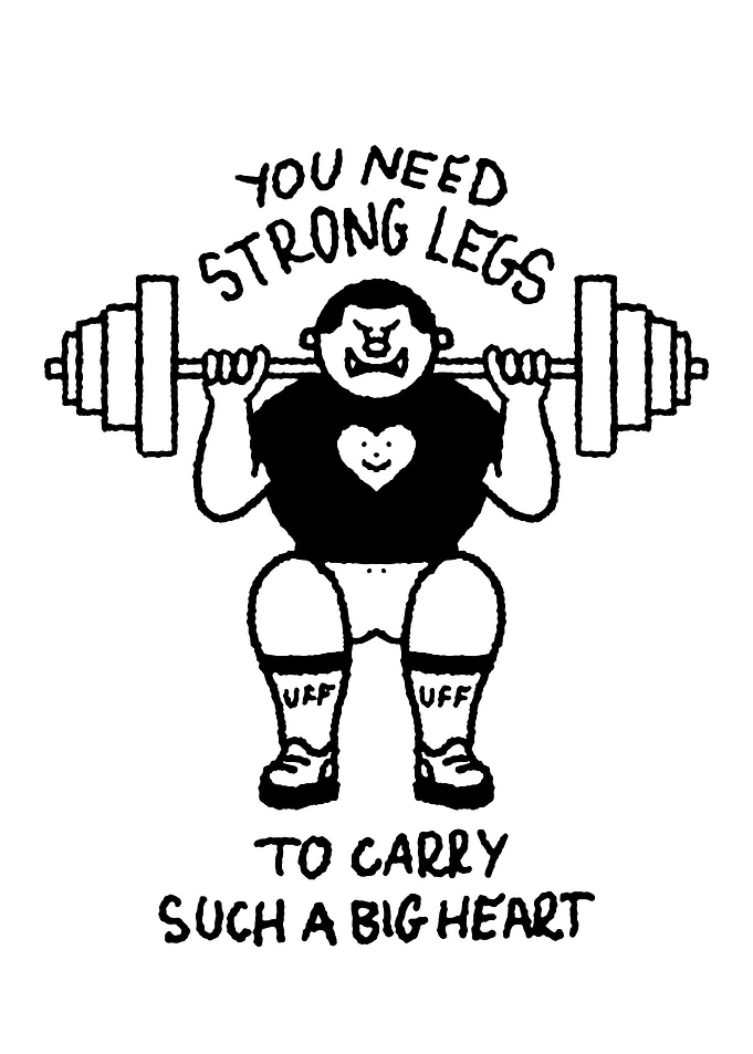 Strong Legs Big Heart Weightlifter Illustration