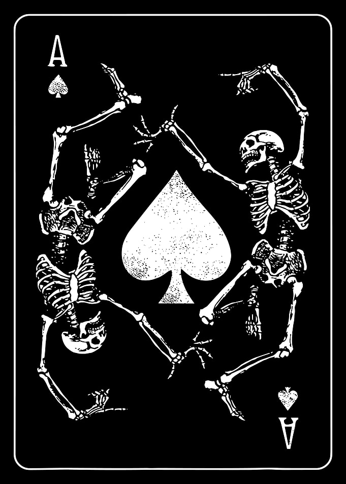 Ace of Spades Skeleton Playing Card