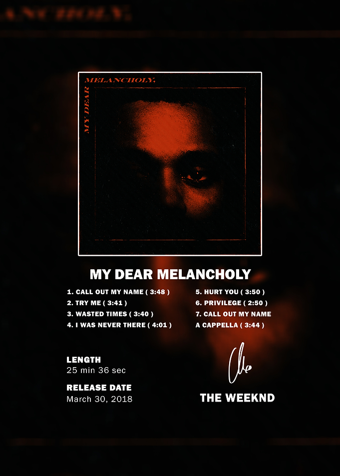 The Weeknd My Dear Melancholy Poster