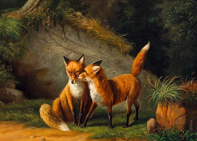Young Foxes Painting by Ruth Jensen