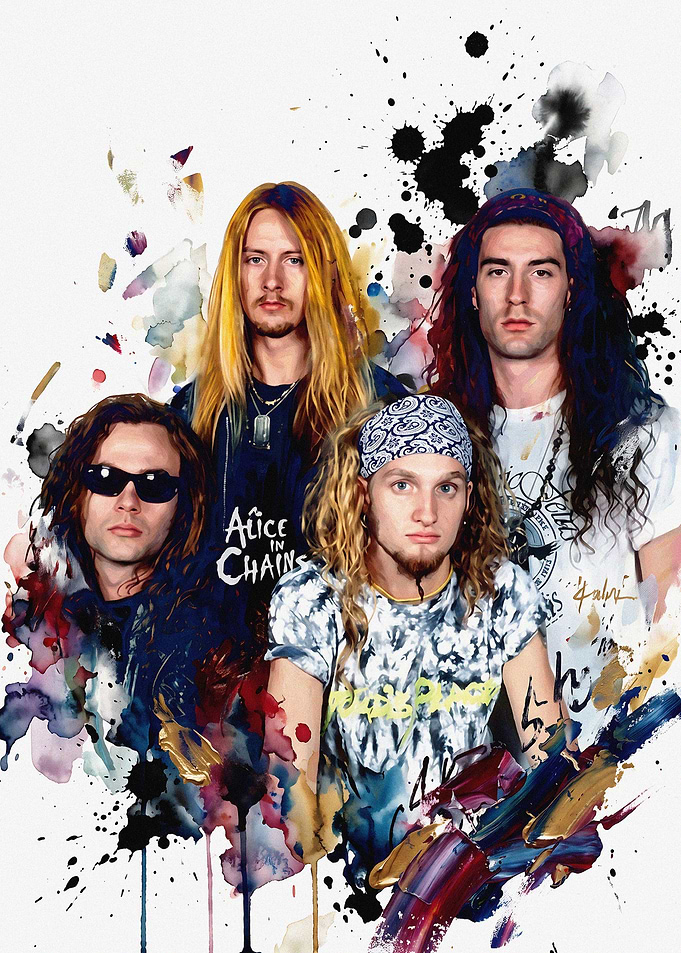 Alice in Chains Grunge Band Portrait