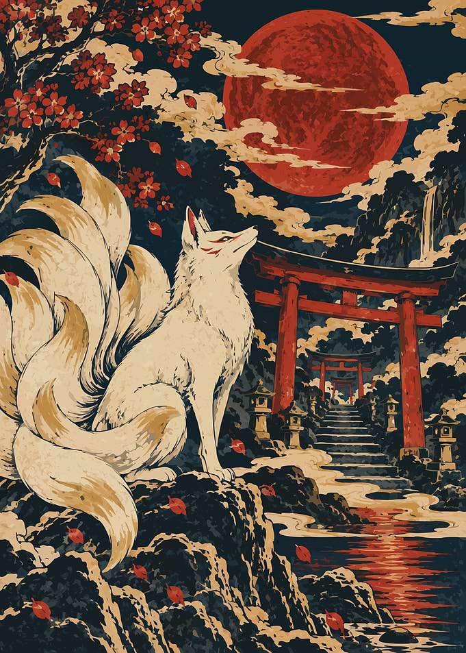 Crimson Moon Kitsune Shrine
