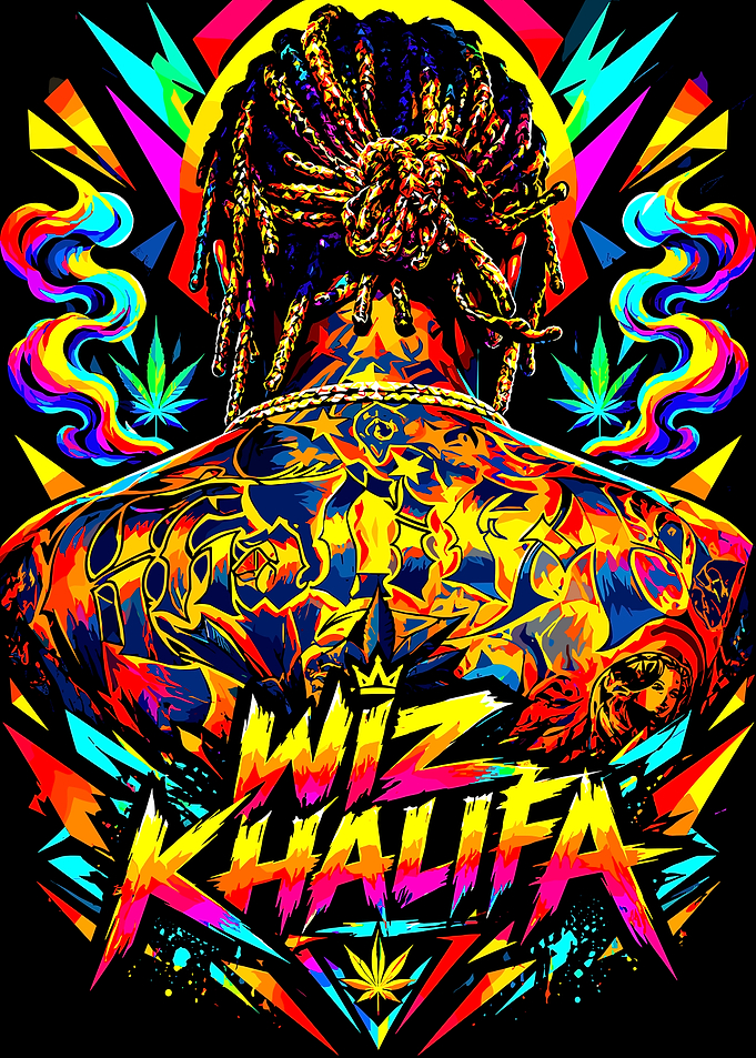 Wiz Khalifa Vibrant Pop Art Portrait