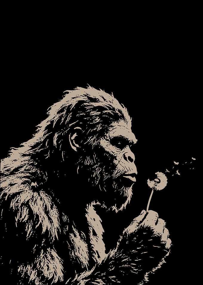Bigfoot Blowing Dandelion Seeds