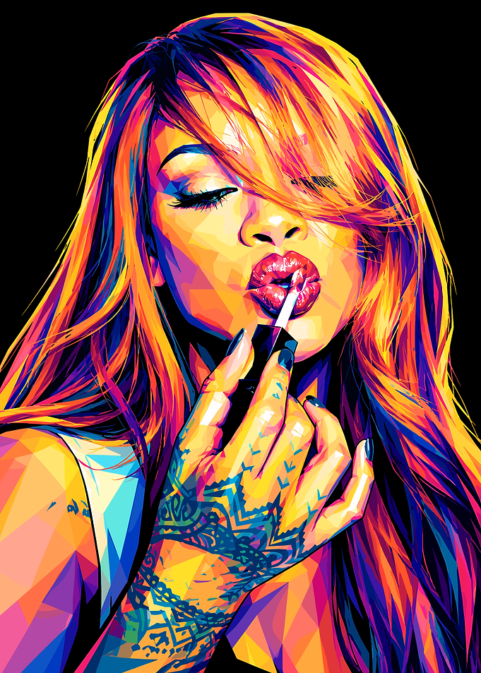 Pop Art Portrait of Rihanna