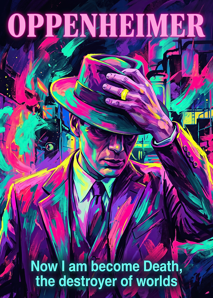 Oppenheimer Neon Pop Art Poster