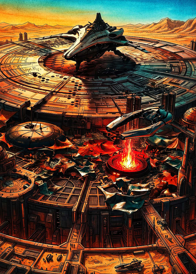 Futuristic Sci-Fi Desert Spaceport