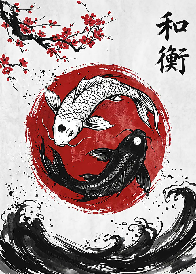 Yin Yang Koi Fish Art