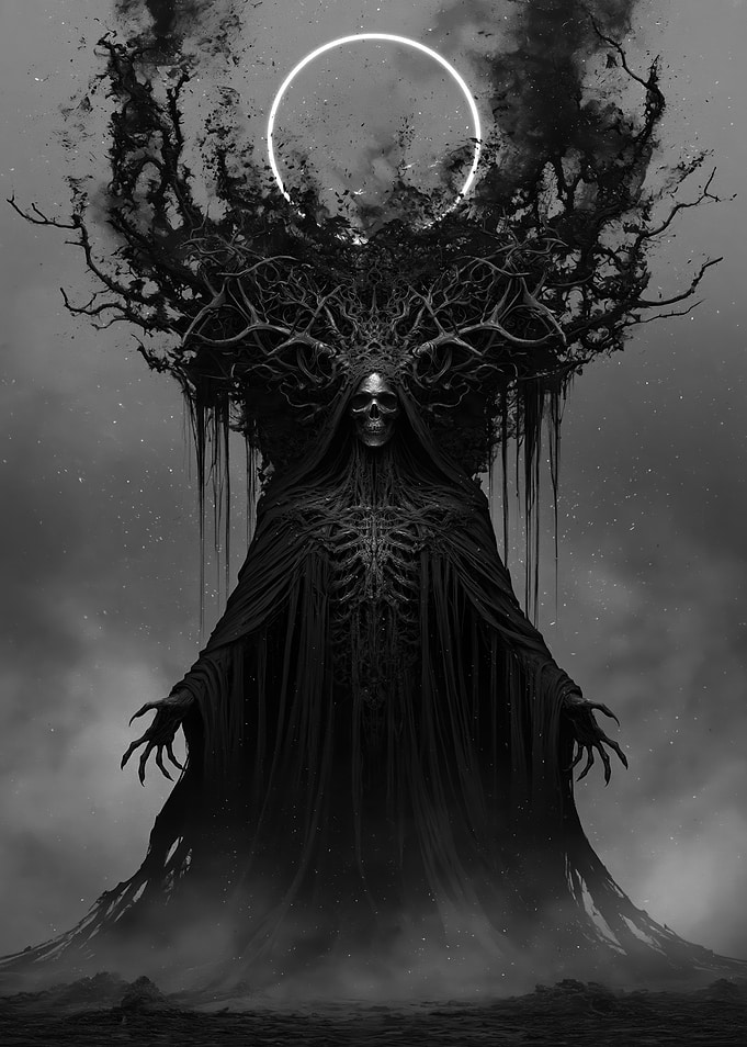 Dark Necromancer with Glowing Halo