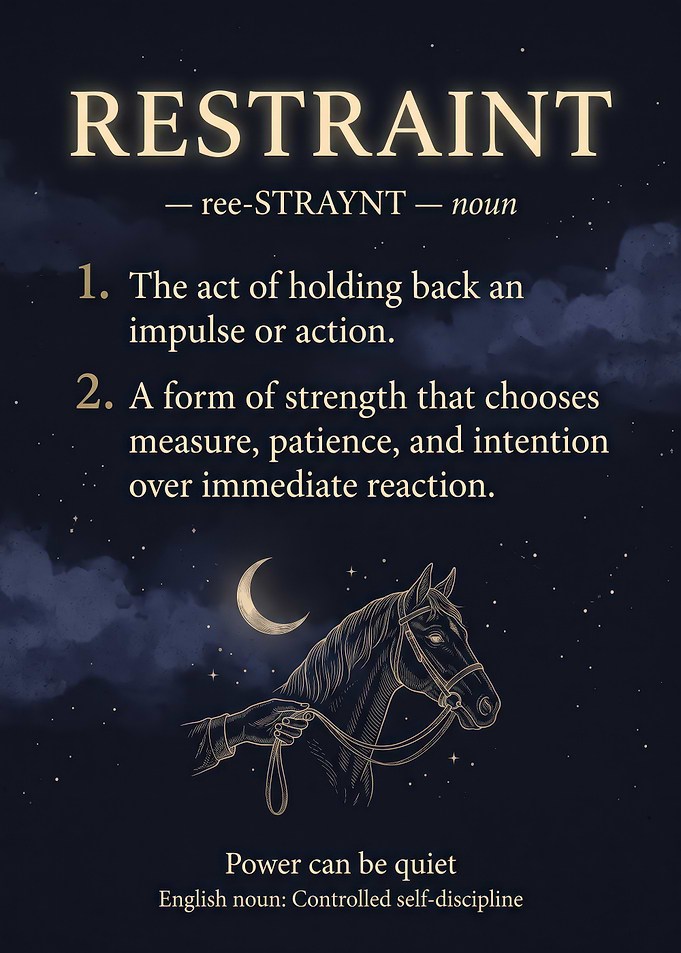 Restraint Definition Inspirational Poster