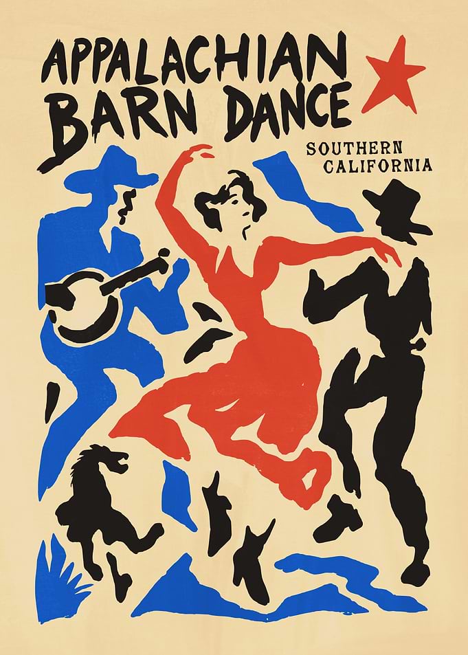Appalachian Barn Dance Vintage Poster