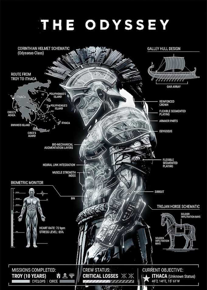 The Odyssey Cybernetic Blueprint Poster