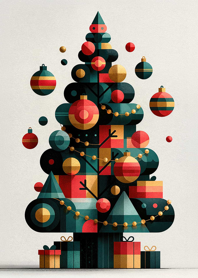 Geometric Christmas Tree Illustration
