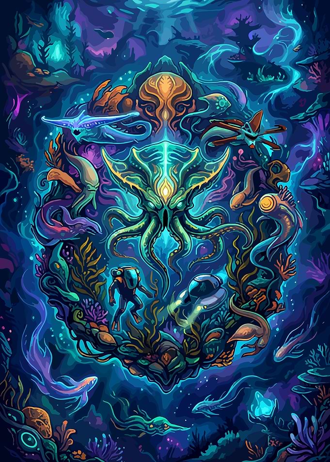 Subnautica Underwater Creature Illustration