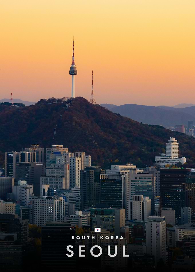Seoul Cityscape with N Seoul Tower