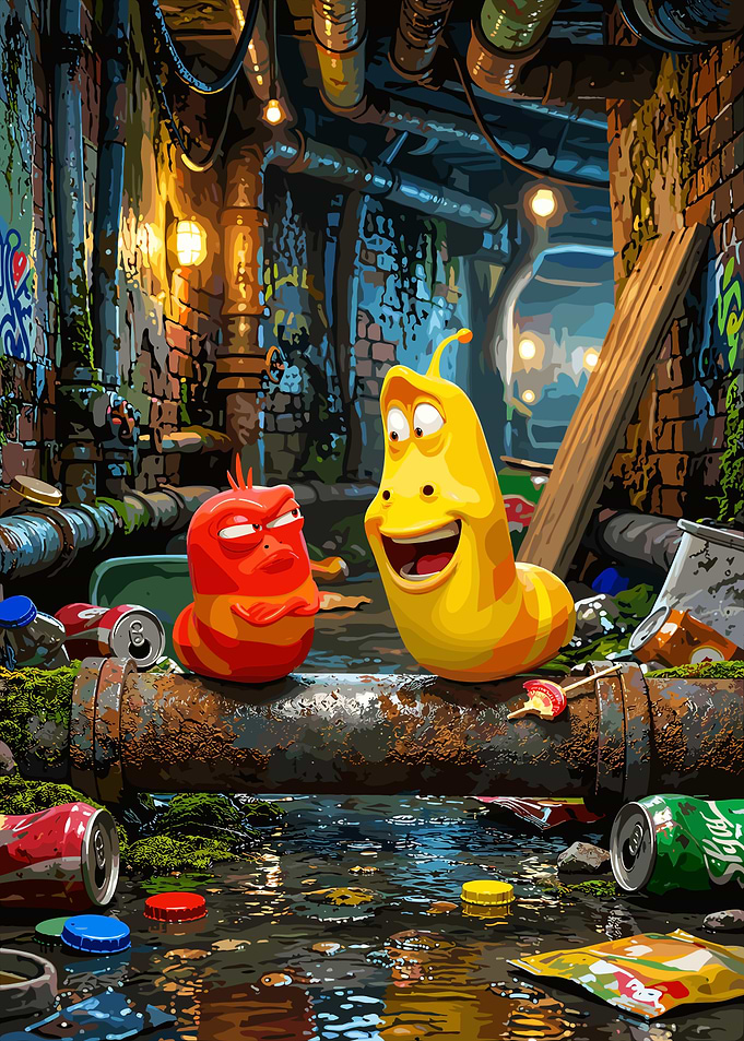Larva Characters in a Sewer