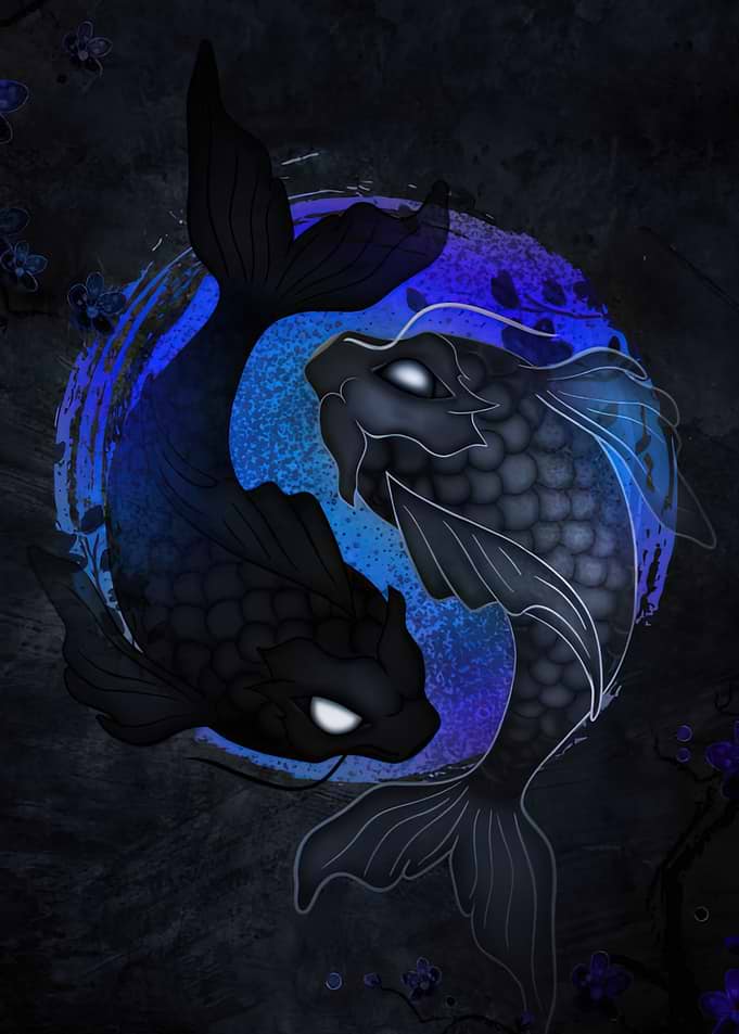 Yin Yang Koi Fish Illustration