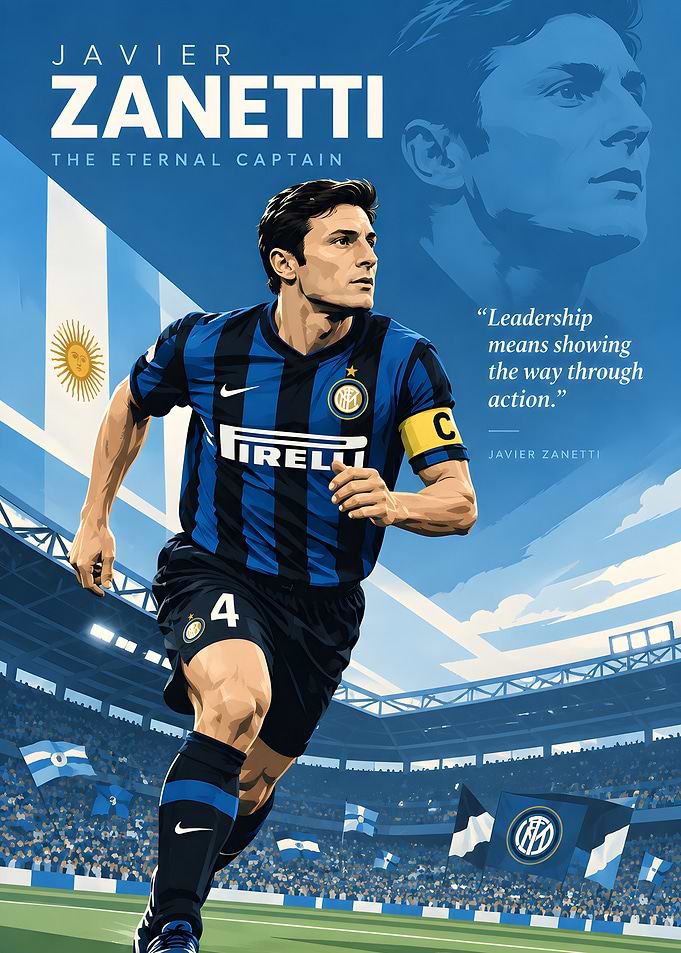 Javier Zanetti The Eternal Captain Poster