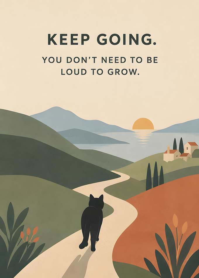 Inspirational Cat Landscape Art Print