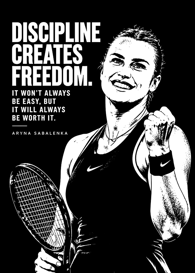 Aryna Sabalenka Inspirational Tennis Poster
