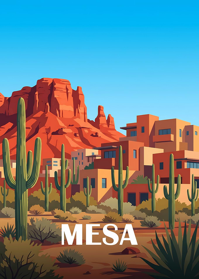 Mesa Arizona Desert Landscape Poster