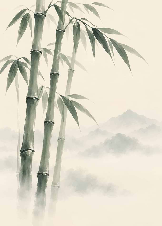 Traditional Ink Wash Bamboo Painting