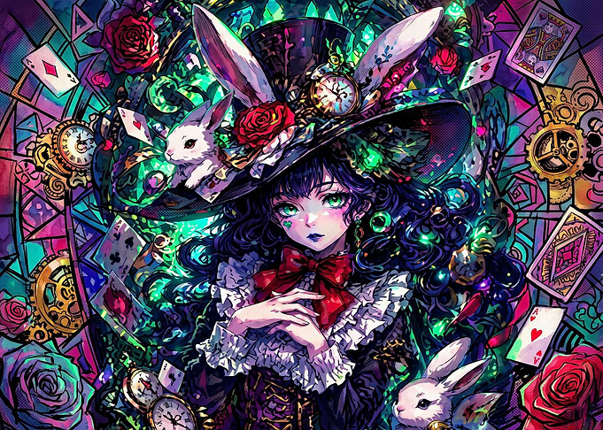 Alice in Wonderland Anime Illustration