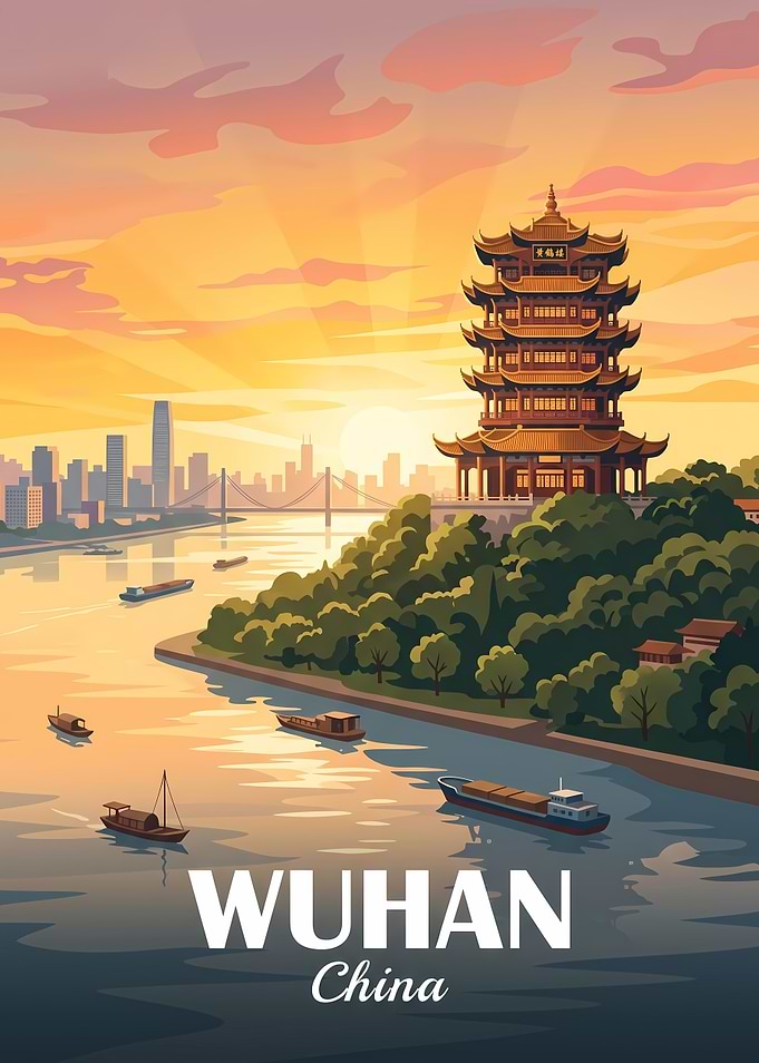 Wuhan China Travel Poster
