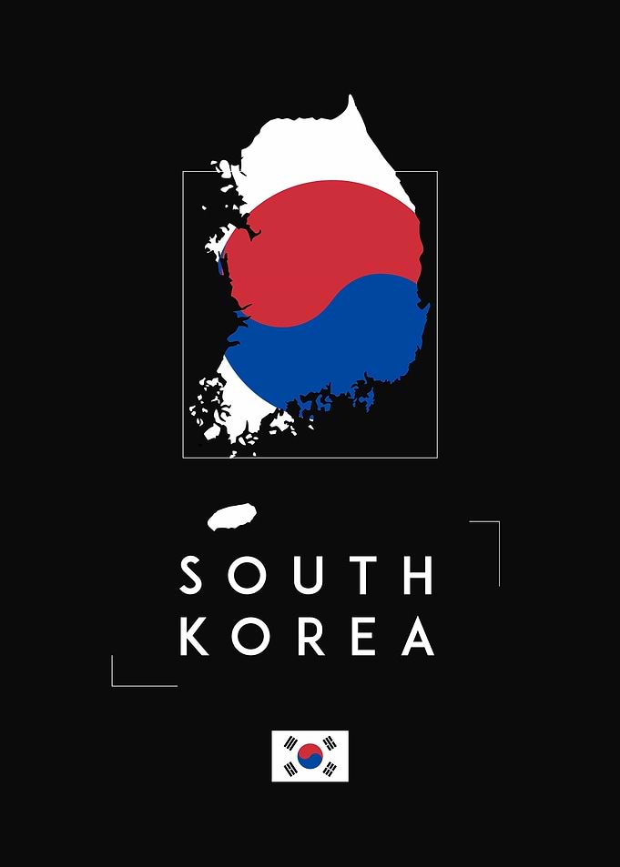 South Korea Map Flag